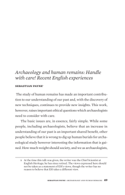 Archaeology and human remains: Handle with care! Recent English