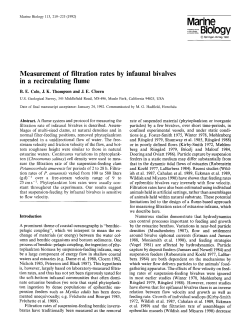 Measurement of filtration rates by infaunal bivalves in a recirculating