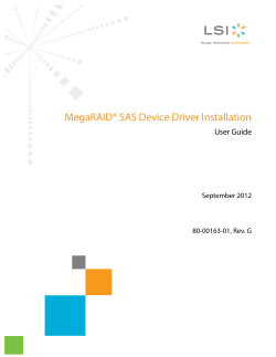 MegaRAID SAS Device Driver Installation User