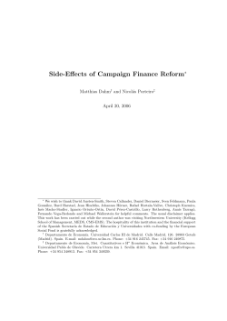 Side-Effects of Campaign Finance Reform
