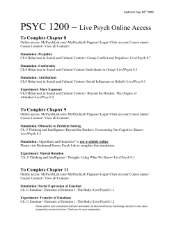 PSYC 1200 &ndash; Live Psych Online Access