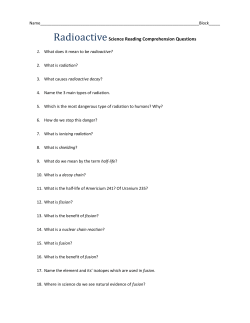 RadioactiveScience Reading Comprehension Questions
