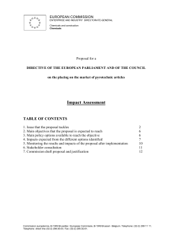 Impact Assessment - Directive of the European Parliament and of