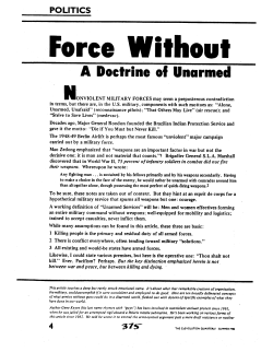 Force Without Firepower: A Doctrine of Unarmed Military Service