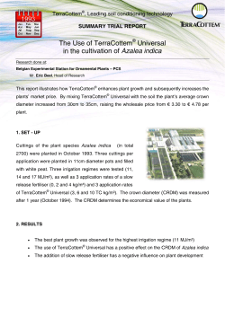 T The Us in the e of Te cultivat erraCott tion of A tem