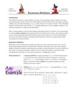 Recurrence Relations