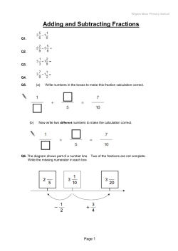 Adding and Subtracting Fractions
