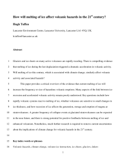 How will melting of ice affect volcanic hazards in the 21 century?