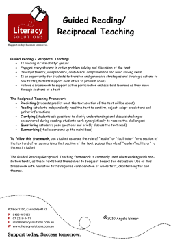 Guided Reading / Reciprocal Teaching Fact