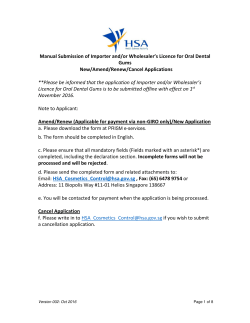 Amend Importer`s Licence for Oral Dental Gum