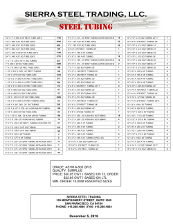 steel tubing - SIERRA STEEL TRADING, LLC