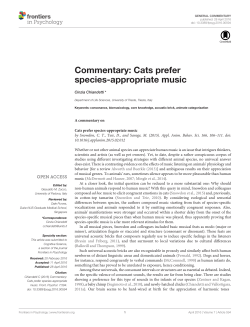 Commentary: Cats prefer species-appropriate music