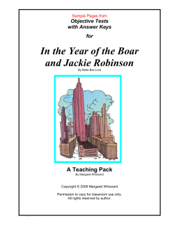 IN THE YEAR OF THE BOAR - Taking Grades Publishing Company