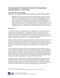 The Importance of Corporate Archives to Economic and Business