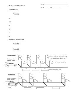 NOTES: ACCELERATION Acceleration: Formula: &Delta;v: &Delta;t: vf: vo: tf: to