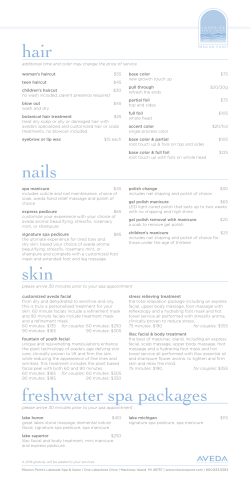 hair nails skin freshwater spa packages