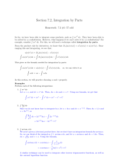 Section 7.2, Integration by Parts
