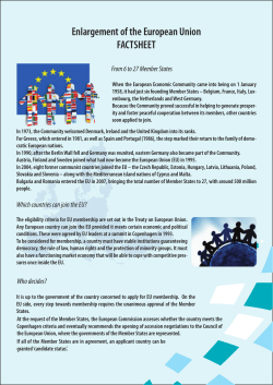 Enlargement of the European Union FACTSHEET