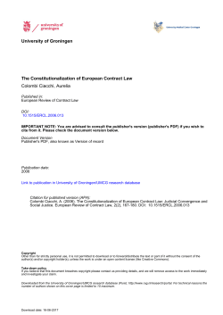 The Constitutionalization of European Contract Law Colombi