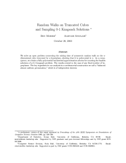 Random Walks on Truncated Cubes and Sampling 0