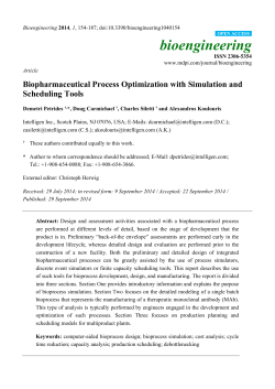 Biopharmaceutical Process Optimization with Simulation and