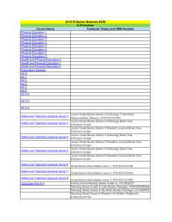 Course Name Textbook Title(s) and ISBN Number Physical