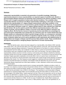 Computational Analysis of Lifespan Experiment