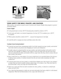 Food Safety for Meat, Poultry, and Seafood
