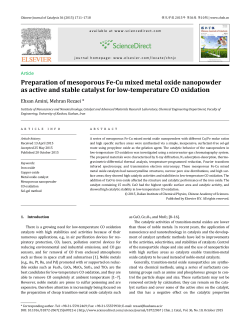 Preparation of mesoporous Fe-Cu mixed metal oxide