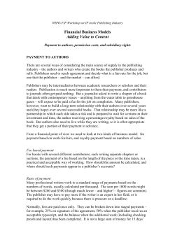 Payment to Authors, Permission Costs, and Subsidiary