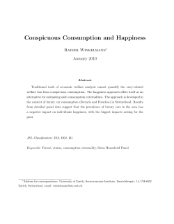 Conspicuous Consumption and Happiness