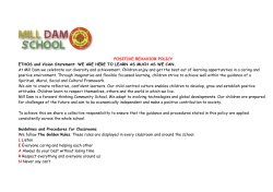 POSITIVE BEHAVIOR POLICY ETHOS and Vision Statement: WE