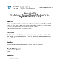 March 27, 1979 Revolutionary Command Council Meeting after the