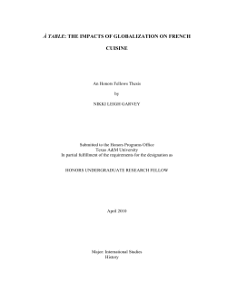 &agrave; table: the impacts of globalization on french