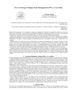 Five Cs Strategy of Supply Chain Management in PPL: A Case Study