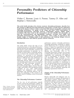 Personality Predictors of Citizenship Performance
