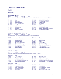 LANGUAGE and LITERACY English Television