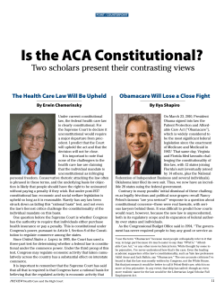 Is the ACA Constitutional?