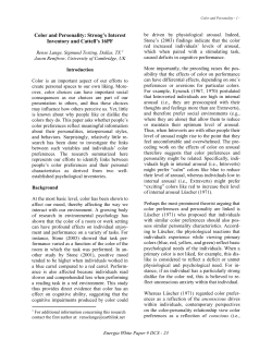 Color and Personality: Strong`s Interest Inventory and Cattell`s 16PF