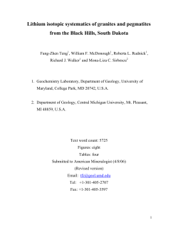 Lithium isotopic systematics of granites and pegmatites