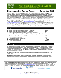 Phishing Activity Trends Report November, 2005 - Anti