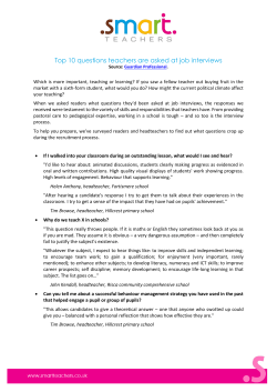 Top 10 questions teachers are asked at job