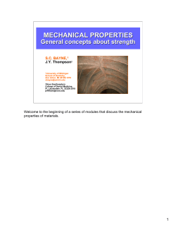 MECHANICAL PROPERTIES General concepts about