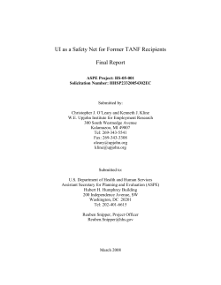 UI as a Safety Net for Former TANF Recipients