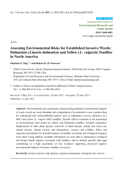 Assessing Environmental Risks for Established Invasive Weeds