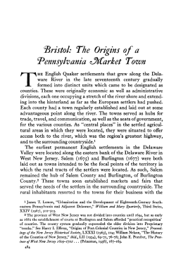 Bristol: The Origins of a Pennsylvania zJfrCarket Town