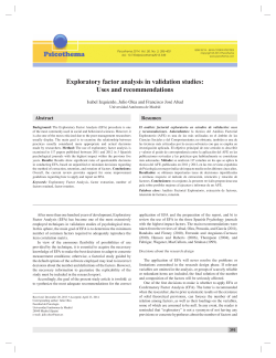 Exploratory factor analysis in validation studies: Uses
