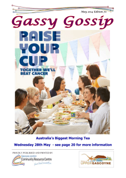Australia`s Biggest Morning Tea Wednesday 28th May