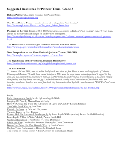 Suggested Resources for Pioneer Tours Grade 3