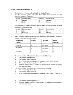 Key to Chemistry Worksheet B